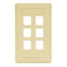 Wiring Device-Kellems IFP16EI IFP Rear Load iSTATION™ Keystone Faceplate, 1 Gangs, Thermoplastic, Flush Mount