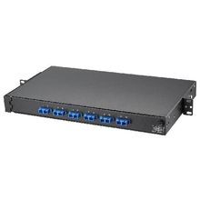 PREMISE WIRING FPR012SCM 24-Port SC Duplex Loaded Single/Multi-Mode OptiChannel™ Pre-Punched Enclosure, 20.7 in H x 14.6 in W x 5.6 in D, Rack Mount, Composite/Steel, Black