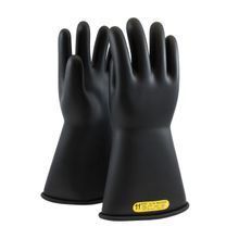 Novax® 150-2-14/10 Insulating Unisex Electrical Gloves, SZ 10, Natural Rubber, Black, 14 in L, ASTM Class: ASTM D120/Class 2, 17000/22500 VAC/VDC Maximum Use