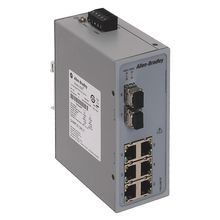 Rockwell Automation Stratix 2000 unmanaged switch, 6 copper 10/100 ports, 2 Multimode 100 meg. Fiber ports