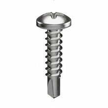 BBI 040425 Fully Threaded Self-Drilling Screw, #10-16, 1 in OAL, Pan Head, Phillips® Drive, Hardened Stainless Steel, 410 Grade