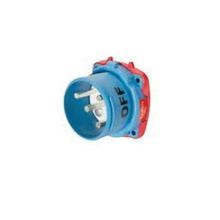 MELTRIC DECONTACTOR® 33-68243-C-K04 DS100C Male Switch Rated Inlet, 480 VAC, 100 A, 3P+G Poles, 4 Wires, Blue