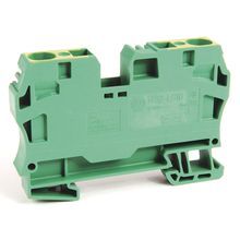 Rockwell Automation Spring Clamp Terminal Block,One-Circuit Feed-Through Ground Block,6 mm (# 22 AWG - # 10 AWG), 4 mm for H4 block,Standard Feedthrough,Green / Yellow Stripe (Standard),