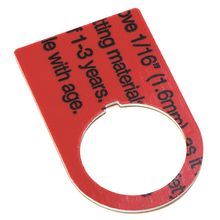 Rockwell Automation 800F Legend Plate, 30 X 50mm, 1 PieceCustom Text/Symbol, Red with White Legend Text, 22.5mm Opening
