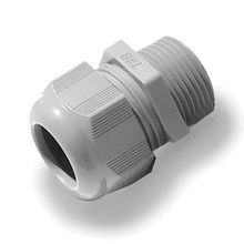 ABB CC-NPT-38-B Straight Cable Gland Connector, 3/8 in NPT Thread, 0.197 to 0.394 in Diameter Cable, 0.59 in Thread Length, Nylon