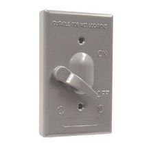 BELL® 1-Pole Weatherproof Device Box Cover, 4.609 in L x 2.828 in W x 0.609 in D, ON/OFF Toggle Switch, Die Cast Aluminum