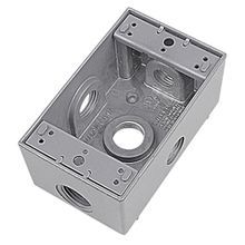 Red Dot® Dry-Tite® B1501SGR Weatherproof Universal Device Box, Die Cast Aluminum, 17.3 cu-in Capacity, 1 Gang, 5 Outlets, 4-9/16 in L x 2-13/16 in W x 2 in H Dimensions