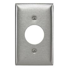 Bryant Electric SS7 Standard Wallplate, 1 Gang, 4.5 in H x 2.87 in W, 302/304 Stainless Steel