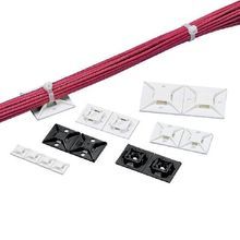 Panduit® ABM2S-AT-C Cable Tie Mount, 4-Way, Acrylic Adhesive Tape Mount, 0.19 in W Max, ABS, White