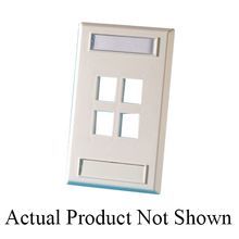Ortronics® TechChoice® KSFP4-88 Faceplate, 1 Gangs, 4 Ports, Keystone Module, Screw Mount, Thermoplastic