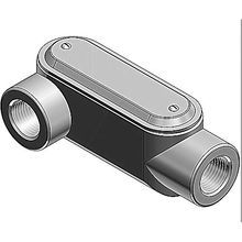 ABB Uni-Pak™ LR17CG-TB Type LR Pre-Assembled Conduit Body With Cover and Gasket, 1/2 in Hub, 7 Form, 4 cu-in Capacity, Gray Iron, Epoxy Powder Coated/Zinc Plated