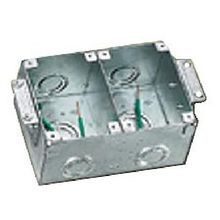 PREMISE WIRING SystemOne™ Scrubshield™ B2482 Deep Semi-Adjustable Floor Box, Stamped Steel, 42.5 cu-in Capacity, 2 Gangs, 6 Knockouts, 3.13 in H x 6.42 in W x 4.5 in D Dimensions