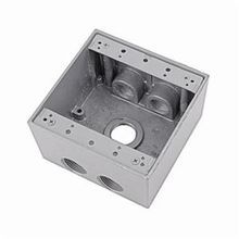 Red Dot® 2IHD5-1 Deep Universal Weatherproof Box, Die Cast Aluminum, 40.3 cu-in Capacity, 2 Gangs, 5 Outlets, 4-9/16 in L x 4-5/8 in W x 2-1/16 in D Dimensions
