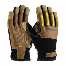 PIP® Maximum Safety® 120-4100-XL Men's Drivers Gloves With Leather Back and TPR Molded Knuckle Guards, XL, Reinforced Goat Skin Leather Palm, Brown/Black, Gunn Cut/Standard Finger/Straight Thumb, Spandex®/Lycra, 10.15 in