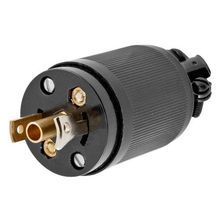 Wiring Device-Kellems Twist-Lock® Valise® HBL7594 Grounding Standard Midget Locking Plug, 125 VAC, 15 A, 2 Poles, 3 Wires, Black