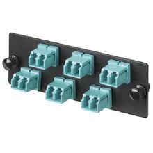 Panduit® Opticom® FAP6WAQDLCZ Type LC OM3/OM4 Fiber Adapter Panel with (6) LC 10Gig Duplex Multi-Mode Fiber Optic Adapters and Zirconia Ceramic Split Sleeve, 6 Ports