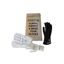 ArcGuard® KITGC00B12AG Voltage Glove Premium Kit, SZ 12, Rubber/Leather, Black, ASTM Class: Class 00, 500 VAC, 750 VDC Max Use Voltage