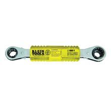 Klein® KT223X4-INS 4-in-1 Insulated Lineman's Box Wrench, Measurement System: Imperial, 1/2 to 3/4 in Wrench Opening, 12 Points, 9 in OAL, Polished Chrome, Specifications Met: ASTM 1505-10