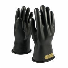 Novax® 150-00-11-9 Insulating Electrical Gloves, SZ 9, Natural Rubber, Black, 11 in L, ASTM Class: ASTM D120/Class 00, 500/750 VAC/VDC Maximum Use