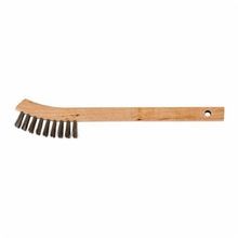 PFERD 85065 Scratch Brush, 2-1/2 in L Brush, 8-5/8 in OAL, Stainless Steel Wire, Curved Wood Handle