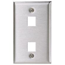 Wiring Device-Kellems SST1474 Standard Modular Jack Wallplate, 1 Gangs, Stainless Steel, Threaded/Surface Mount