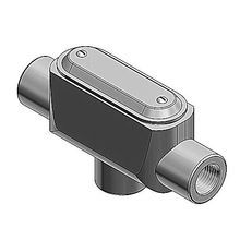 ABB T75MCG 35 Series Type T Conduit Body With Cover and Gasket, 3/4 in Hub, 9.5 cu-in Capacity, Malleable Iron, Aluminum Acrylic Coated/Zinc Plated
