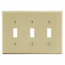 Hubbell® P3 Standard Wallplate, 3 Gangs, Nylon, Ivory