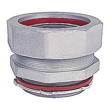 ABB LT400T-SC Insulated Straight Liquidtight Conduit Connector, 4 in Trade, Malleable Iron, Zinc Plated