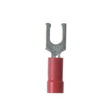 Panduit® Pan-Term® PV18-6LF-CY PV-LF Insulated Fork Terminal, 22 to 18 AWG Conductor, 0.9 in L, Brazed Seam Barrel, Copper, Red