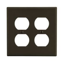 Wiring Device-Kellems P82 Standard Wallplate, 2 Gangs, Polycarbonate, Brown