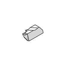Kennametal® Top Notch™ 4109659 Chip Control Grooving Insert, NFD Insert, 4 Insert, Left Hand Cutting Direction, 1/4 in Cutting Width, Manufacturer's Grade: KCU25, PVD-AlTiN Coated, Material Grade: C2/C6