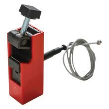 Brady® EZ Paneloc™ 51254 Clamp-On Circuit Breaker Lockout With Cable, For Use With: Circuit Breaker, 1 Padlock Maximum, 9/32 in Padlock Shackle Maximum Diameter, LOTO-45 Fiberglass Reinforced Polyurethane, Red