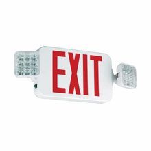 Compass® CCRHOSQ CC SQ Combination Dual Square Lamp Head Exit Emergency Light, LED Lamp, 120 VAC, White Housing Finish, Legend: EXIT