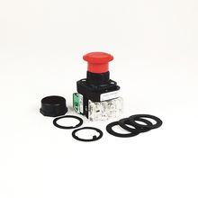 Rockwell Automation 800HC-FRXTQH2RA1S Illuminated Self-Monitoring Twist/Key Release Switch, 30.5 mm, 1NCLB-1NO Contact Configuration, Mushroom Head/Push-Pull/Twist Operator, Red