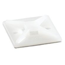 Ty-Rap® TC345A Cable Tie Mounting Base, 4-Way, Self-Adhesive/Threaded Mount, 0.19 in W Tie, Nylon/Polyamide 6.6, Natural
