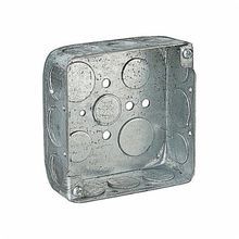 Steel City® 52151-1/2-3/4 Square Box, Steel, 21 cu-in Capacity, 11 Knockouts, 4 in H x 4 in W x 1-1/2 in D Dimensions