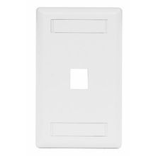 Bryant Electric iSTATION™ IFP11W Rear Load Keystone Faceplate With Label Fields, 1 Gang, 1 Port, Voice/Data/Video Module, Flush Mount, Thermoplastic