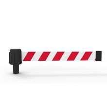Banner Stakes PL4054 PLUS Red/White Diagonal Stripe Banner, Includes: 1 PLUS Banner Head, Belt Length 15 ft, Suitable for Indoor/Outdoor Use