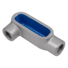 T&B® LR50M 35 Series Type LR Conduit Body, 1/2 in Hub, 5, 4.5 cu-in, Malleable Iron, Zinc Plated/Aluminum Acrylic Painted
