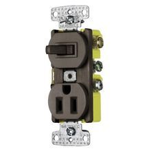 Wiring Device-Kellems tradeSELECT® RC108 Traditional Combination Switch and Receptacle, 15 A at 120/125 VAC Electrical Rating, 1 Pole, 3 Wires