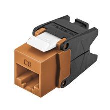 PREMISE WIRING HJU6OR24 Cat 6 UTP Cobra-Lock Modular Jack, Cat 6 RJ-45 Module, Snap-Fit Mounting, (1) Ports, Thermoplastic, Orange