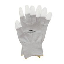 QRP® Qualakote® ESD TDESDNYM Electrostatic Dissipative Gloves, M, Carbon Fiber/Nylon, Gray/White, Seamless Style