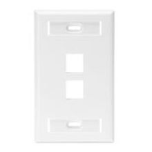 QuickPort® 42080-2WS Standard Wallplate With ID Window, 1 Gang, 4.53 in H x 2.75 in W, Plastic, White
