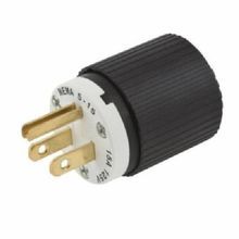 Wiring Device-Kellems 515P 1-Phase Straight Blade Plug, 125 VAC, 15 A, 2 Poles, 3 Wires, Black