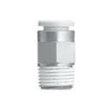 SMC® KQ2H12-04AS Male Connector With Sealant, Connector, 12 mm x R1/2, Tube x BSPT End Style, Brass, Import Domestic/Import