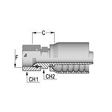 Alfagomma® F-1212-FJDH 1-Piece Straight Hydraulic Hose Fitting With Stem Hexagon, 3/4 in Hose, 1-1/16-12 Connection, 37 deg Female JIC End Style, 30.2 mm Cutoff Allowance