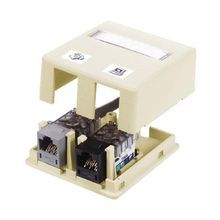 PREMISE WIRING ISB2EI 2-Port iSTATION™ Surface Mount Box, For Use With XCELERATOR™ Keystone Modules, iSTATION™ Audio/Video Keystone Modules, Thermoplastic, Electric Ivory