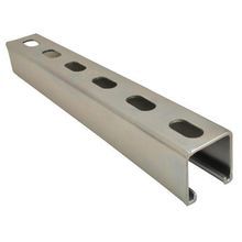 Superstrut® B1400HS-10PG B Series Half Slotted Metal Channel, 9/16 x 1-1/8 in Slot, 2 in Slot Spacing, 14 ga Thickness, 10 ft L
