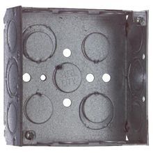Steel City® 521511234EW Outlet Box, Steel, 21 cu-in Capacity, 1 Outlet, 11 Knockouts, 4 in H x 4 in W x 1-1/2 in D Dimensions