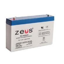 Zeus® PC7-6 Lead Acid Battery, Sealed Lead Acid, 6 VDC, 7 Ah, 7.2 to 7.5 VDC Charge